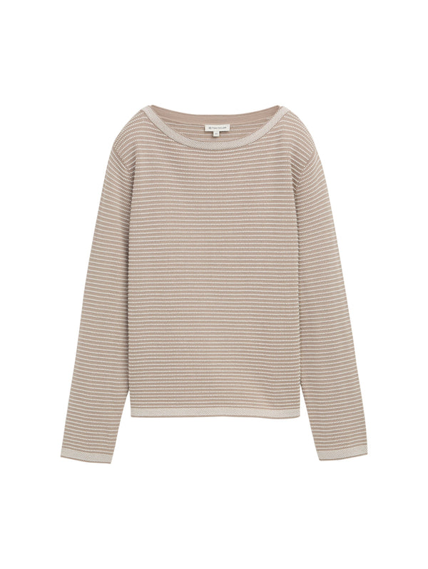 Strickpullover mit U-Boot-Ausschnitt