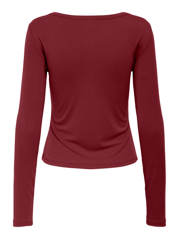 ONLFREE LIFE L/S PLACKET RIB TOP JRS