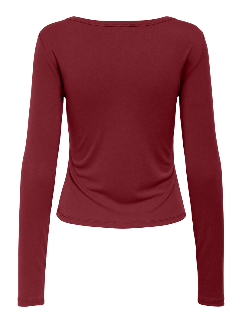 ONLFREE LIFE L/S PLACKET RIB TOP JRS