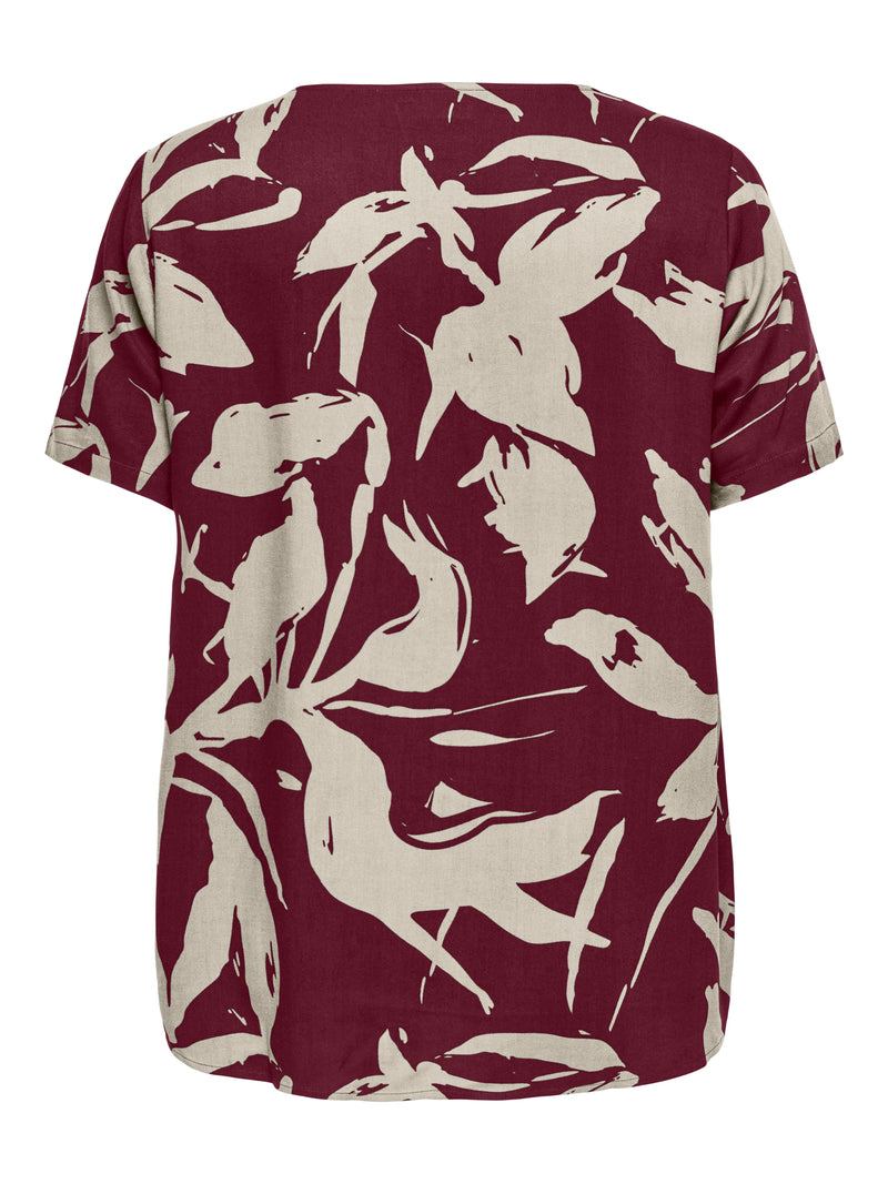 CARFLORRA SS V-NECK TOP AOP