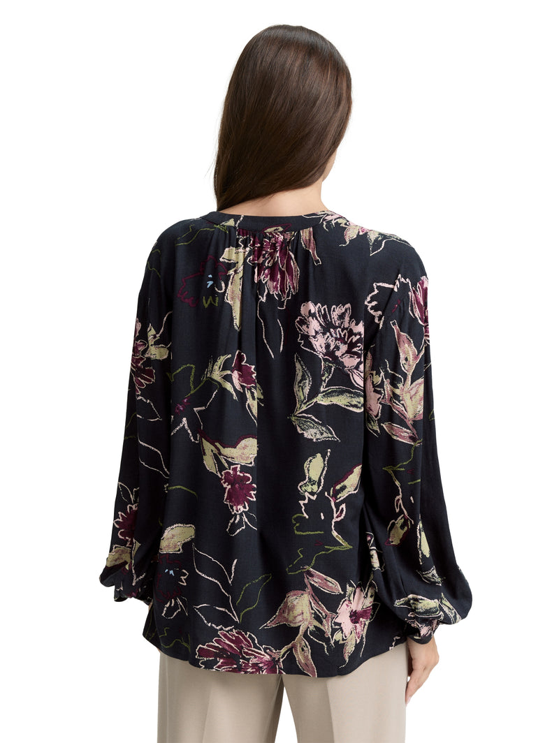 Loose Fit Bluse mit Muster