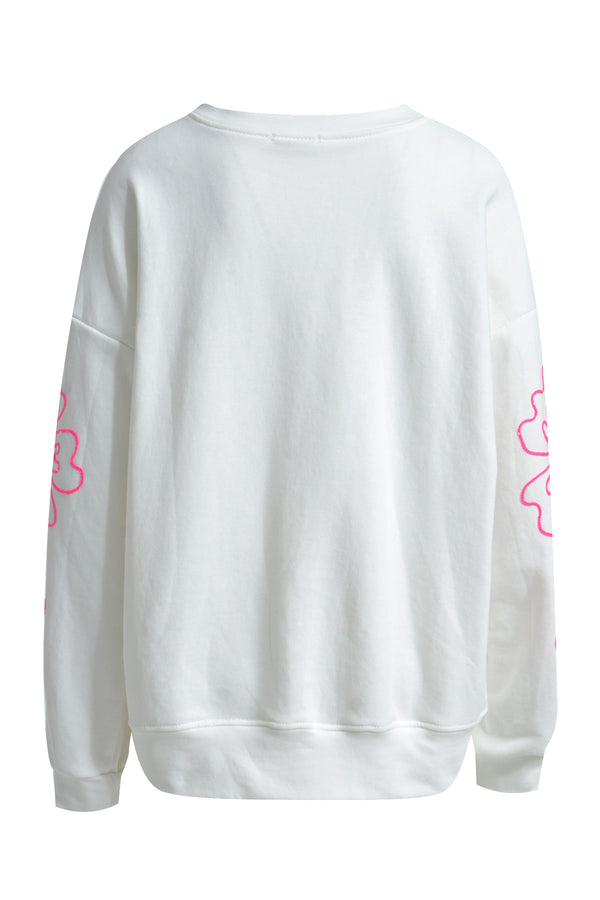 Sweatshirt with Yarn Design on Sleeves
