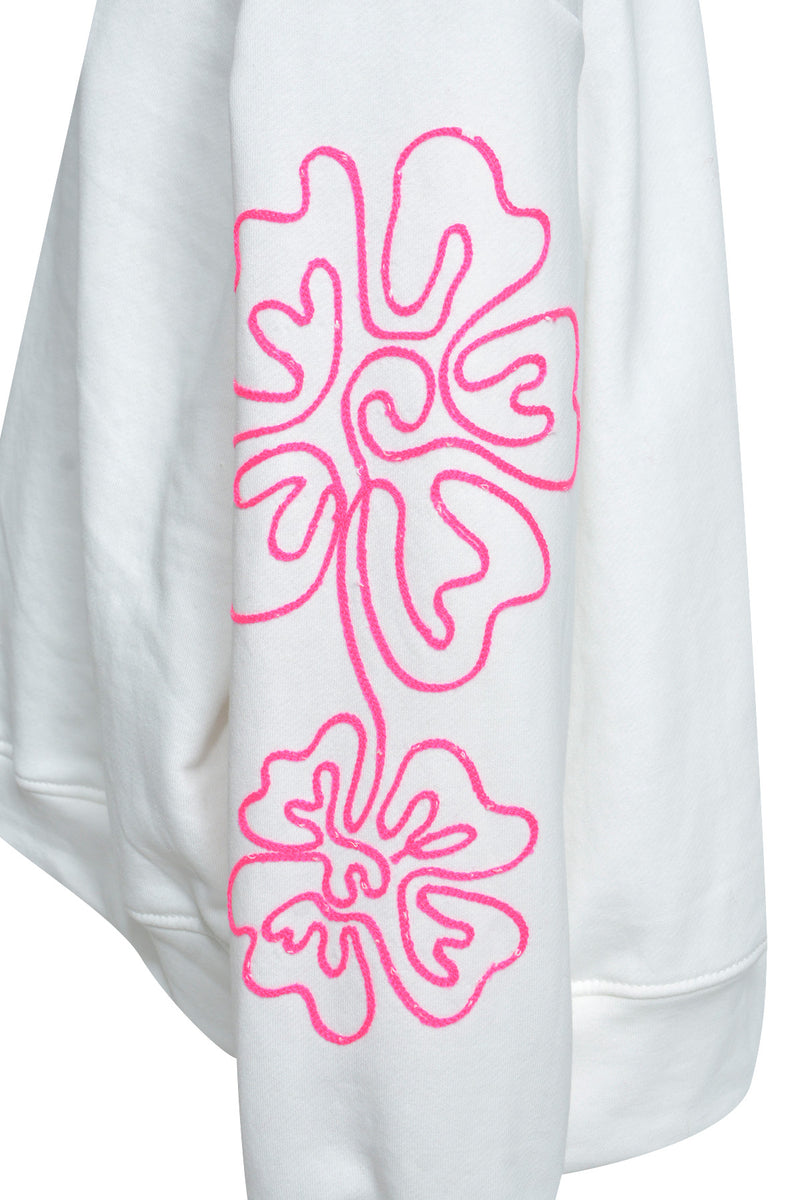 Sweatshirt with Yarn Design on Sleeves