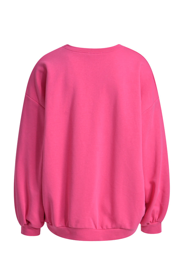 Sweatshirt with Frottee Heart and Wording