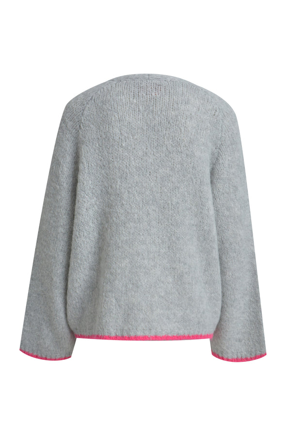 Cardigan With Contrast Edge