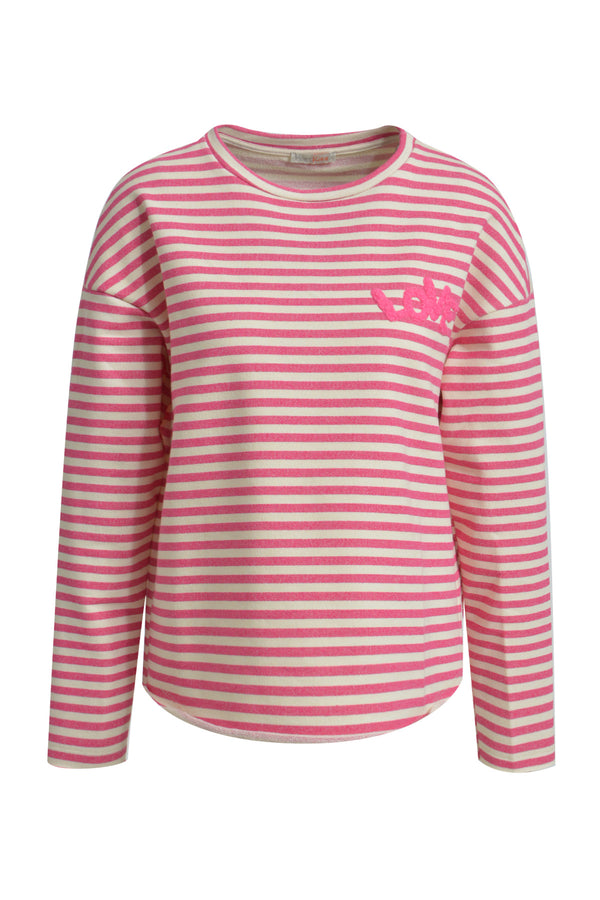 Sweatshirt Stripe with LOVE Frottee