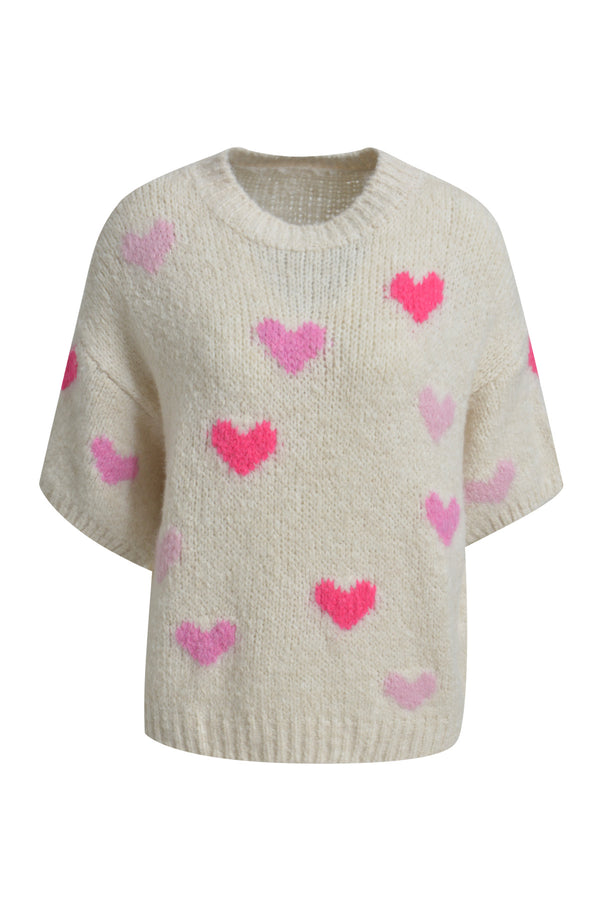 Pullover Knit With Hearts