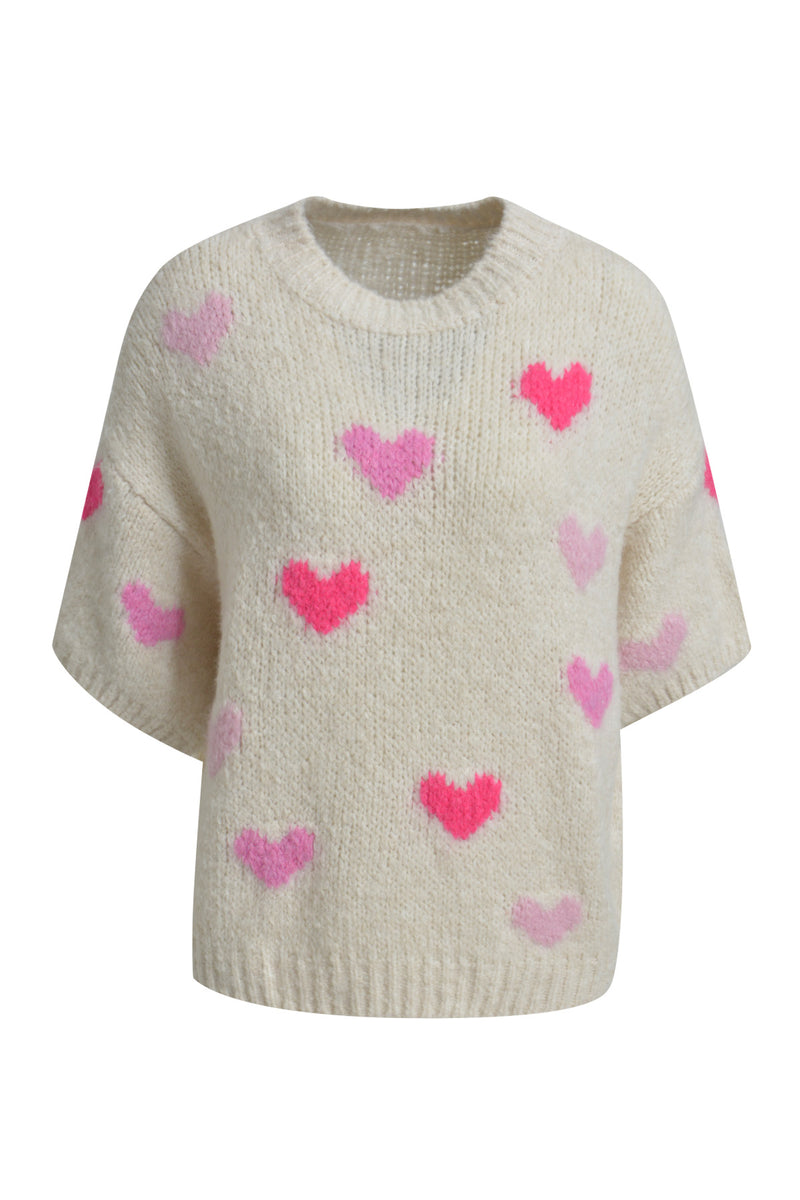 Pullover Knit With Hearts