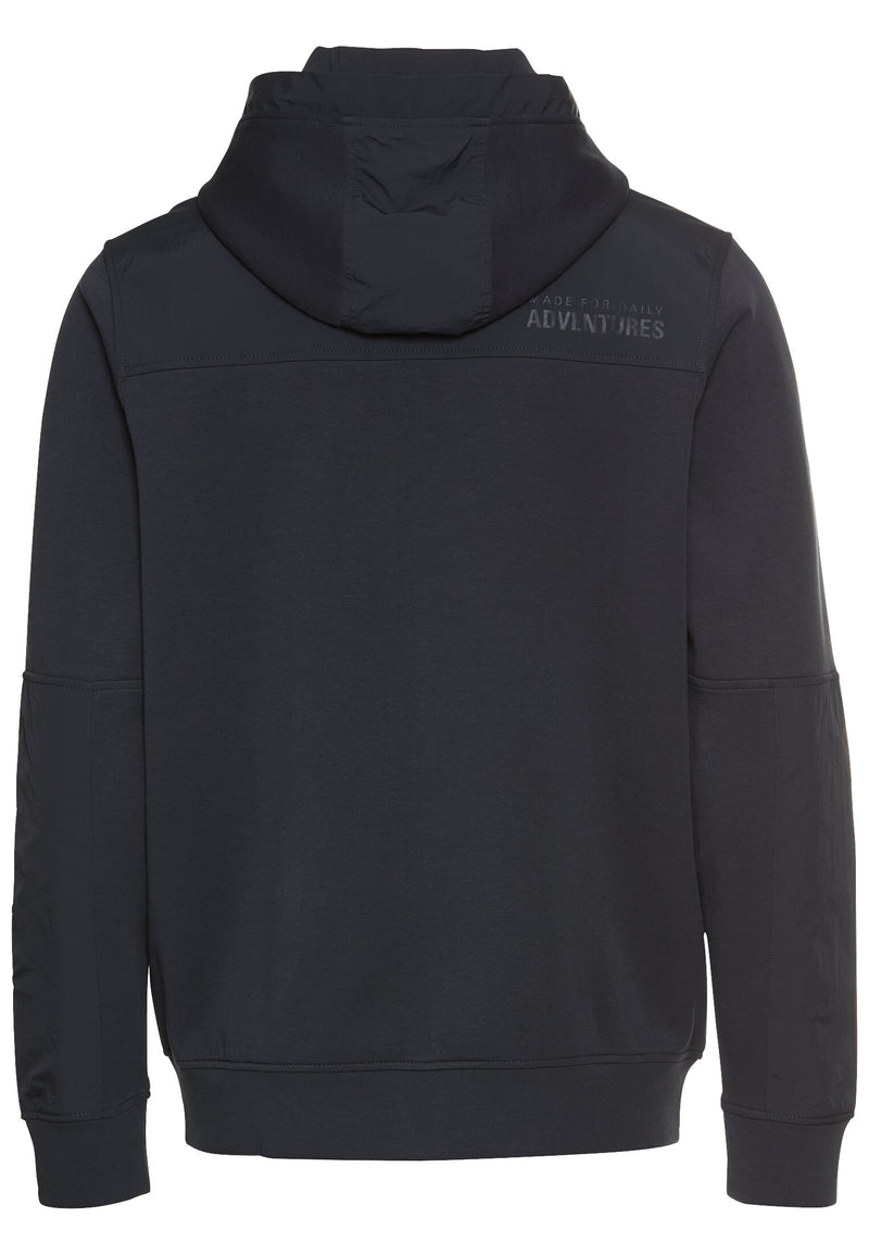 Sweatjacke mit 4-Way Stretch und kontrastierenden Details