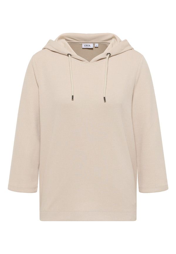 Hoodie Shirt in Rippstruktur
