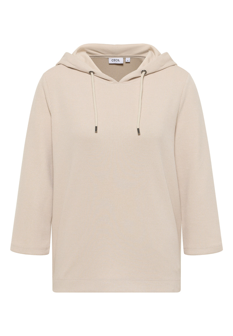 Hoodie Shirt in Rippstruktur