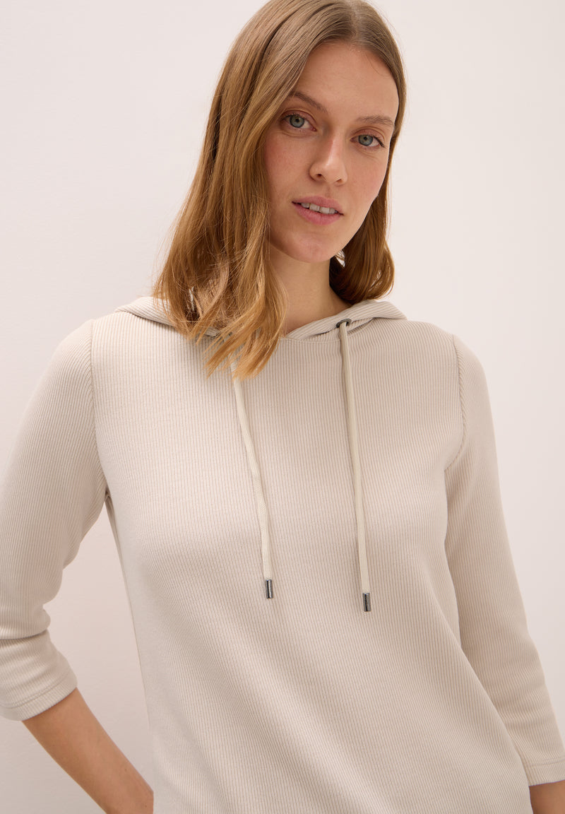Hoodie Shirt in Rippstruktur