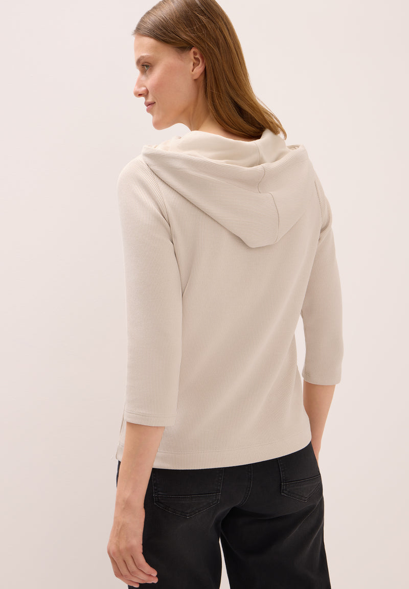 Hoodie Shirt in Rippstruktur