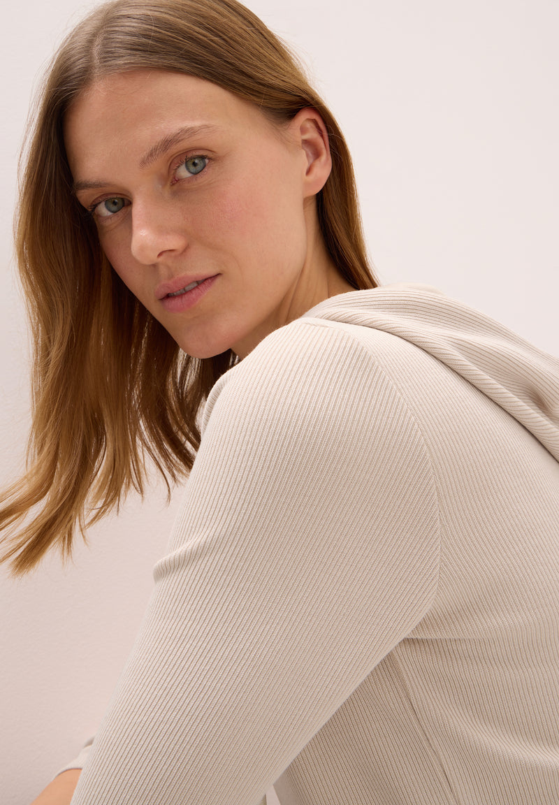 Hoodie Shirt in Rippstruktur