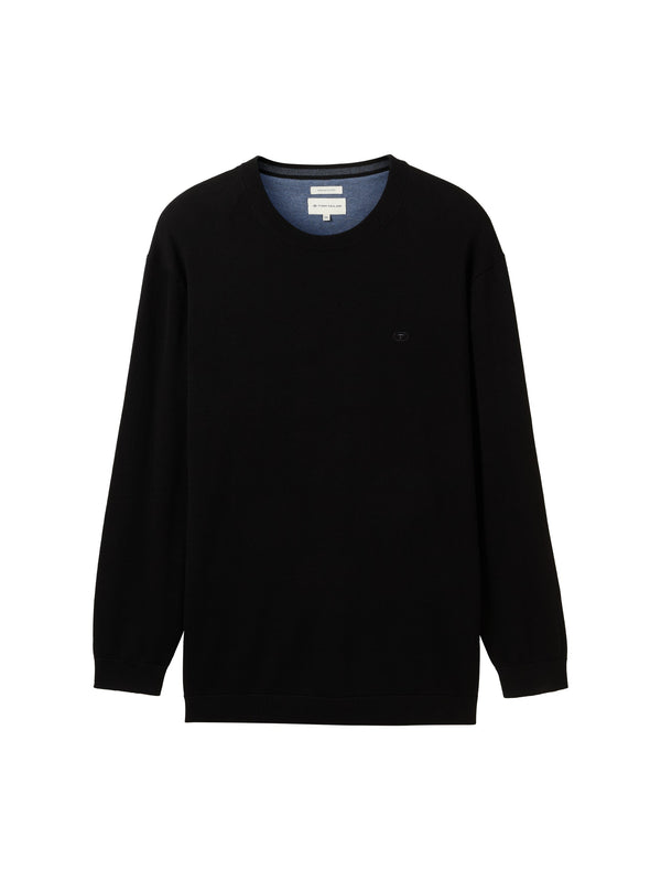 Plus Size - Strickpullover mit Logo Stickerei