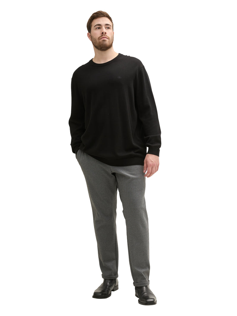 Plus Size - Strickpullover mit Logo Stickerei