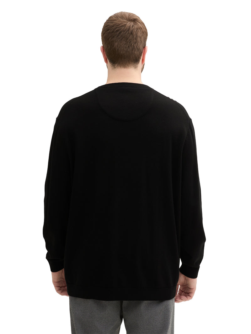 Plus Size - Strickpullover mit Logo Stickerei