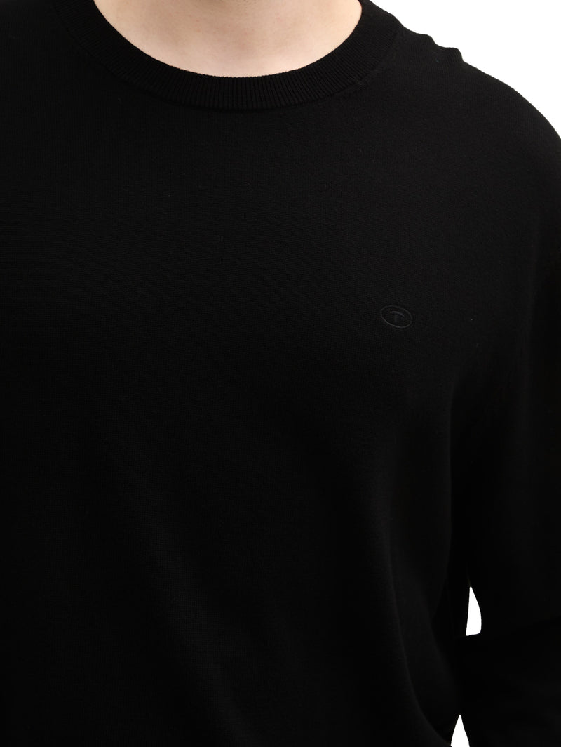 Plus Size - Strickpullover mit Logo Stickerei