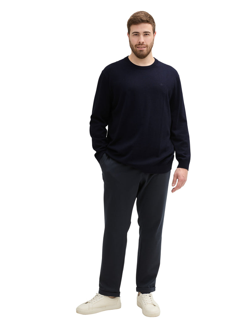 Plus Size - Strickpullover mit Logo Stickerei