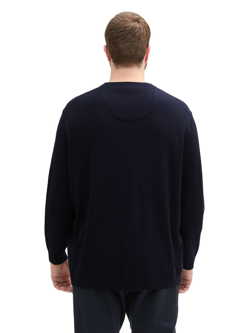 Plus Size - Strickpullover mit Logo Stickerei