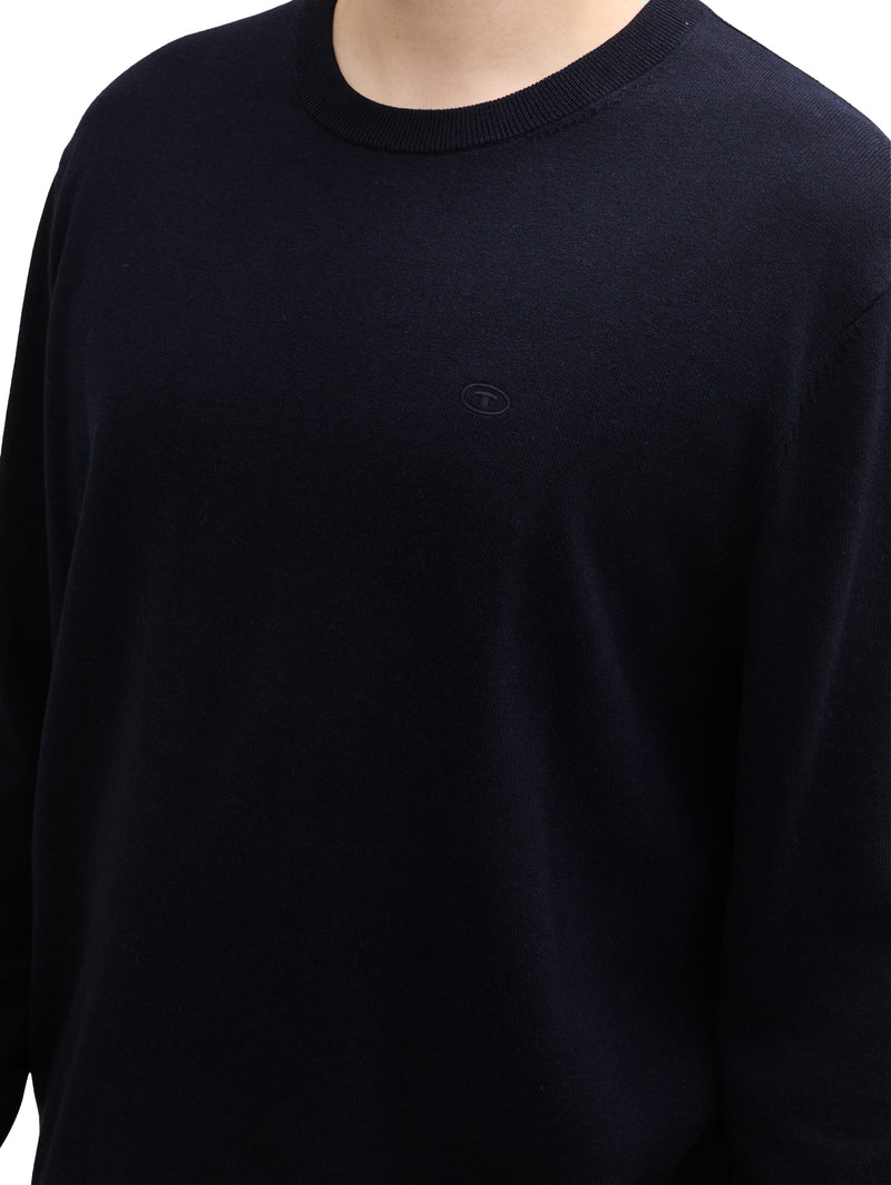 Plus Size - Strickpullover mit Logo Stickerei