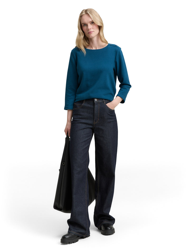 Langarmshirt mit Knopf-Details