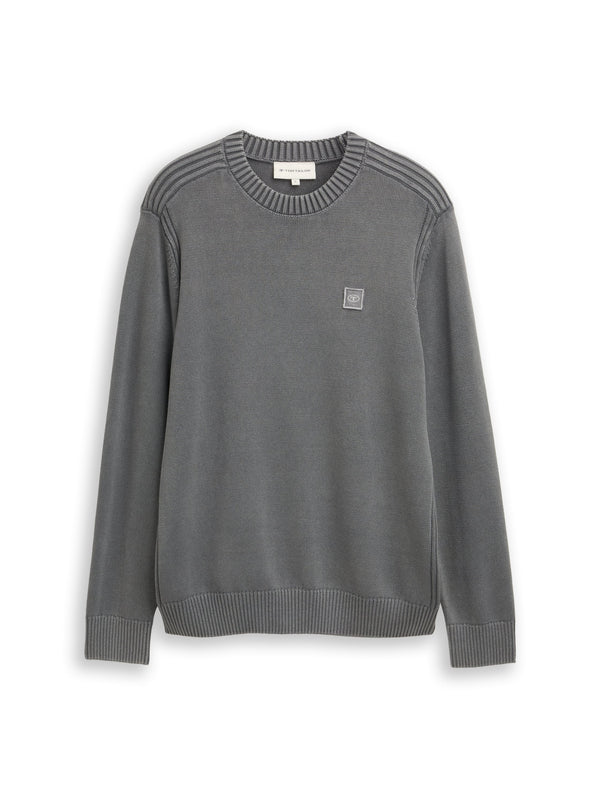 Strickpullover im Washed-Look aus Baumwolle