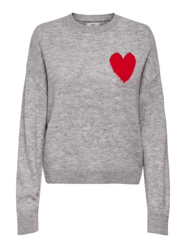 JDYVITTORIA L/S HEART PULLOVER KNT