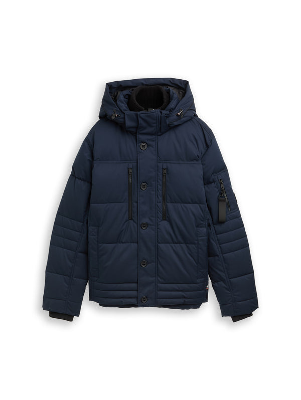 Puffer-Jacke mit abnehmbarer Kapuze