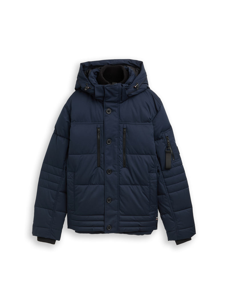 Puffer-Jacke mit abnehmbarer Kapuze