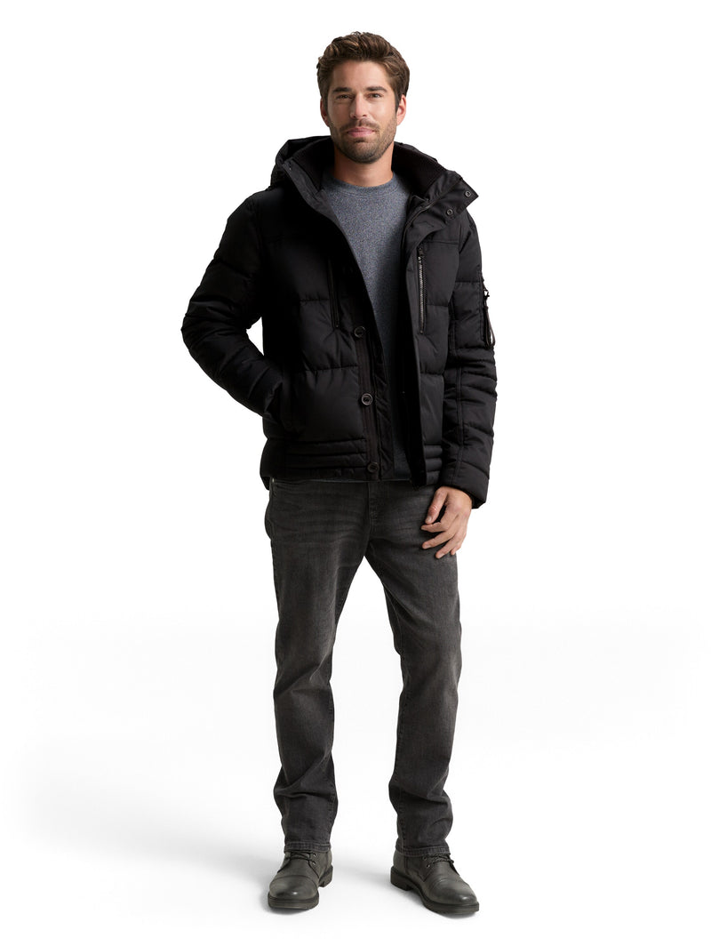 Puffer-Jacke mit abnehmbarer Kapuze