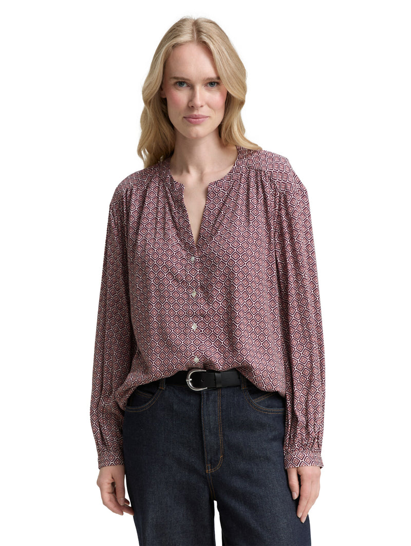 Loose Fit Bluse mit Muster