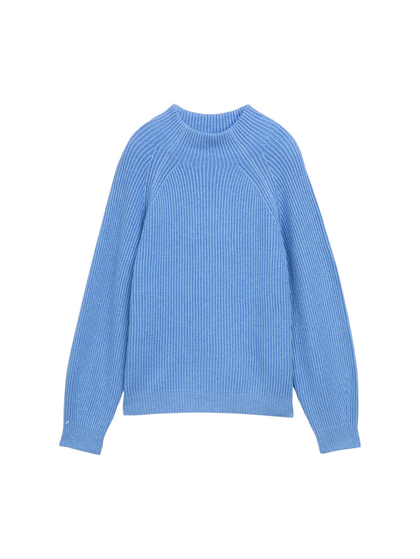 Loose Fit Strickpullover mit Stehkragen