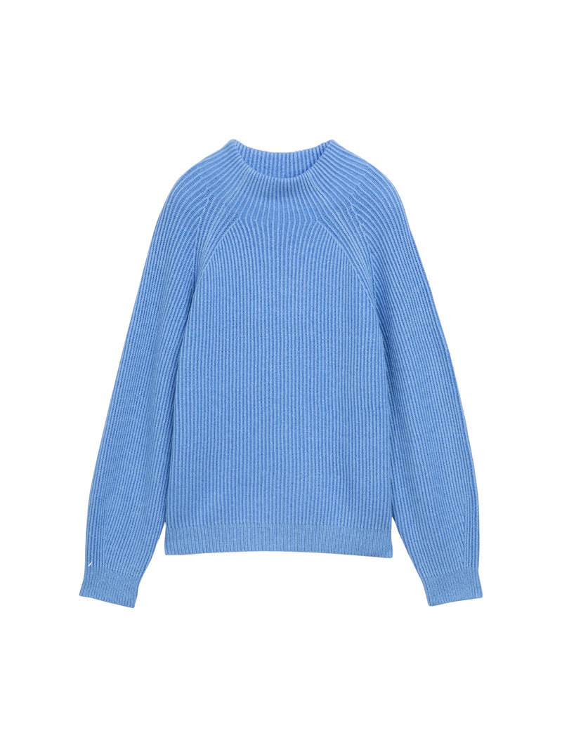 Loose Fit Strickpullover mit Stehkragen