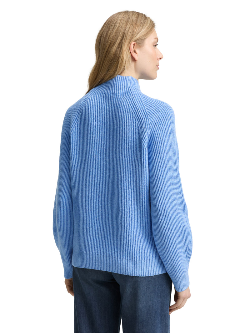 Loose Fit Strickpullover mit Stehkragen