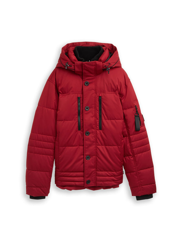 Puffer-Jacke mit abnehmbarer Kapuze