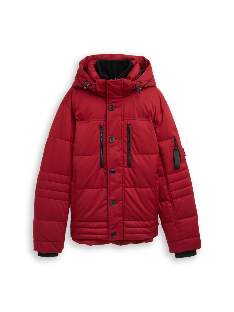Puffer-Jacke mit abnehmbarer Kapuze