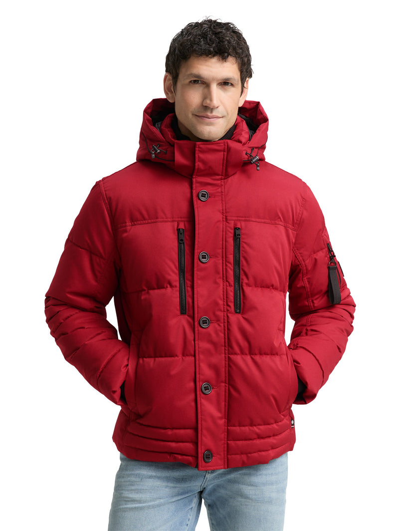 Puffer-Jacke mit abnehmbarer Kapuze