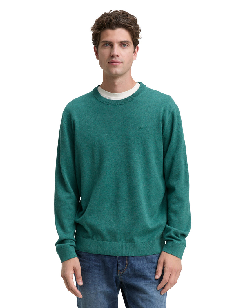 Basic Strickpullover aus Baumwolle