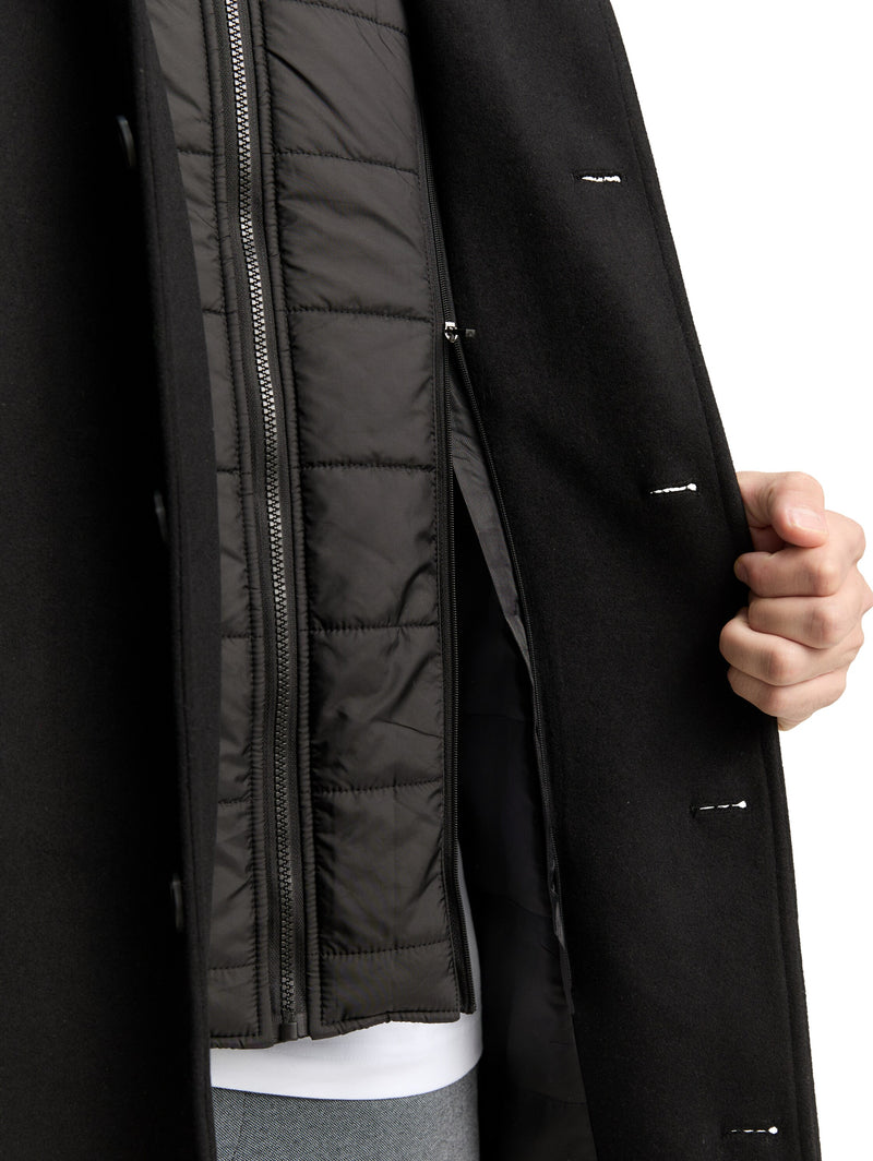 2-in-1 Wollmantel mit abnehmbarer Innenjacke