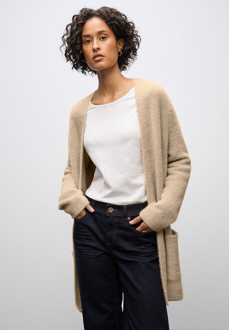 Langer Federgarn Cardigan