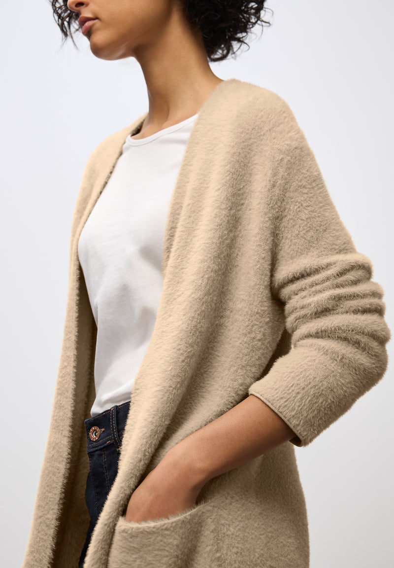 Langer Federgarn Cardigan