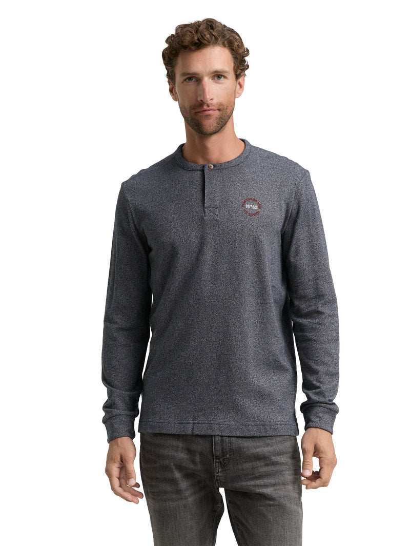 Henley Langarmshirt aus Baumwolle