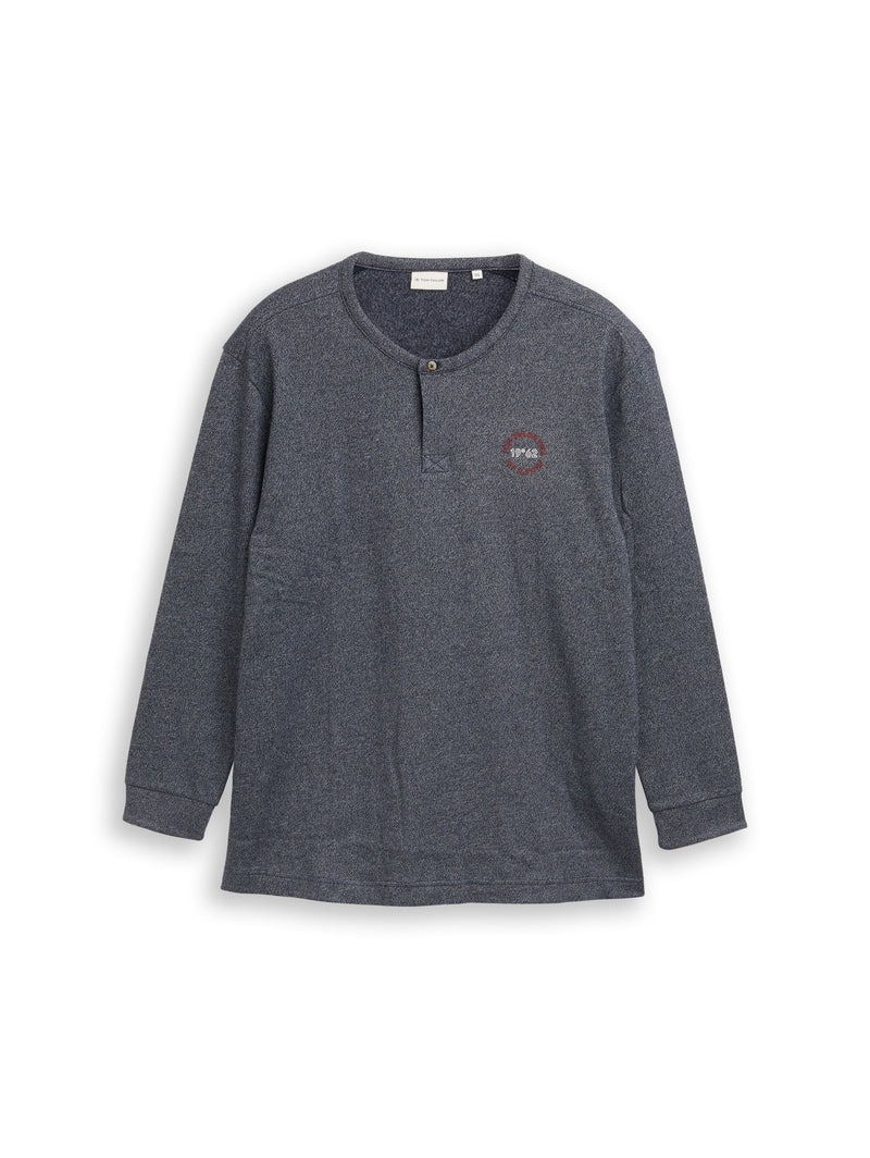 Plus Size - Henley Langarmshirt