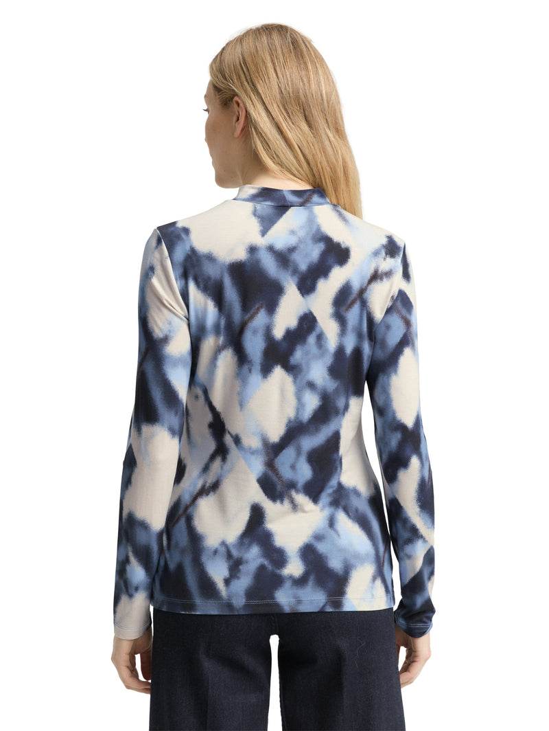 Slim Fit Langarmshirt mit Muster