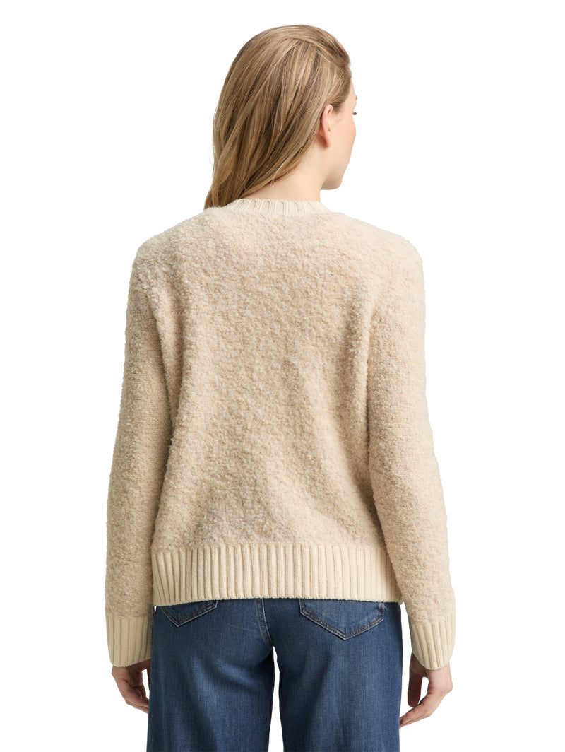 Bouclé Cardigan mit Wollanteil