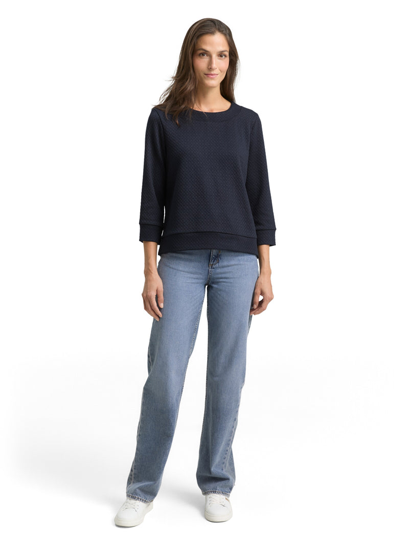 Boxy Fit Sweatshirt mit 7/8-Arm