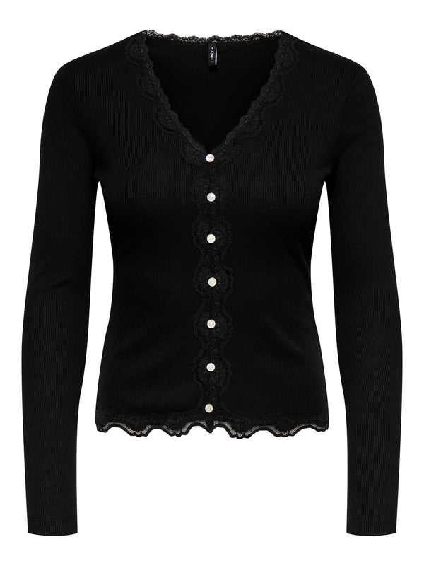 ONLENEA L/S LACE MIX PLACKET TOP JRS
