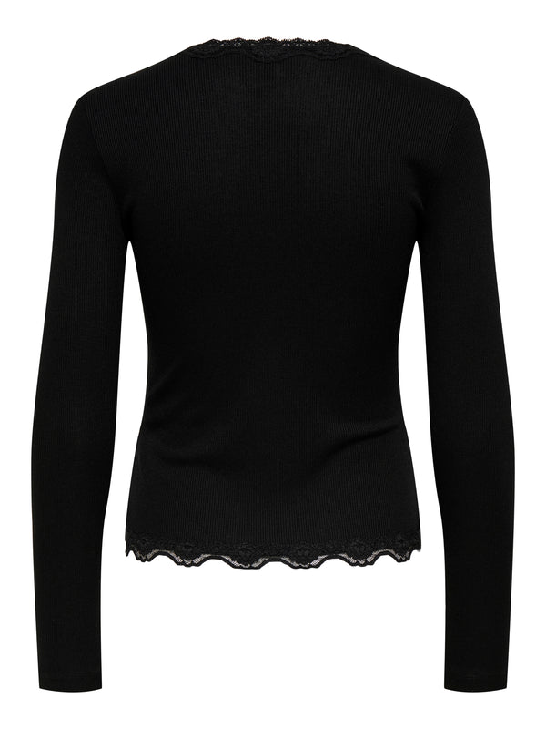 ONLENEA L/S LACE MIX PLACKET TOP JRS