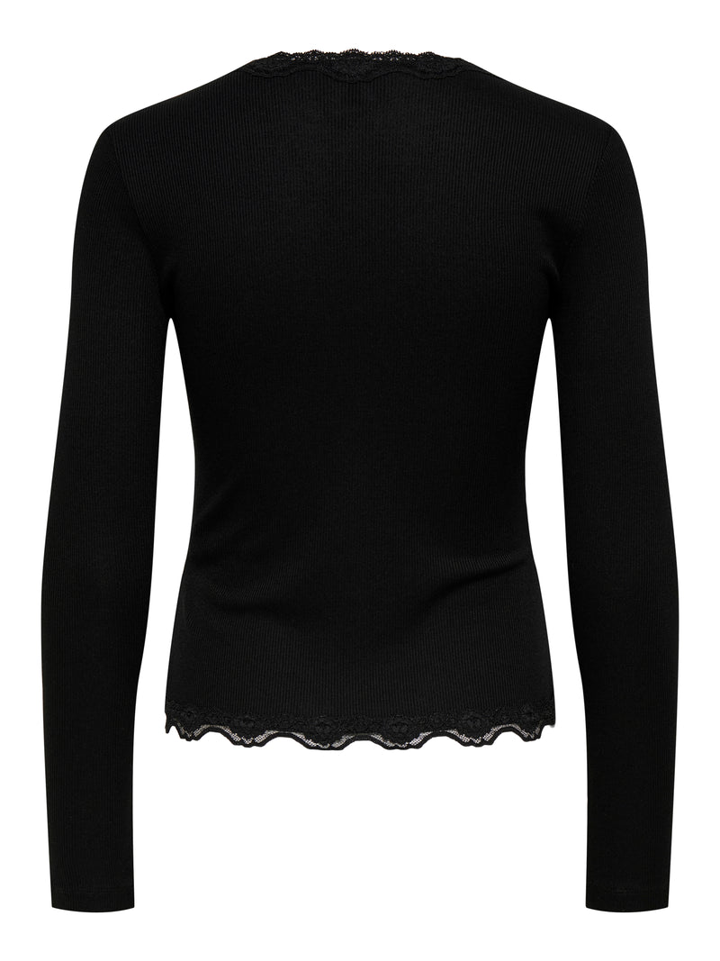 ONLENEA L/S LACE MIX PLACKET TOP JRS